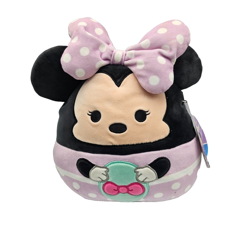 Squishmallows Disney 8" Plush Easter Minnie Mouse Holding Egg Bow New Tags